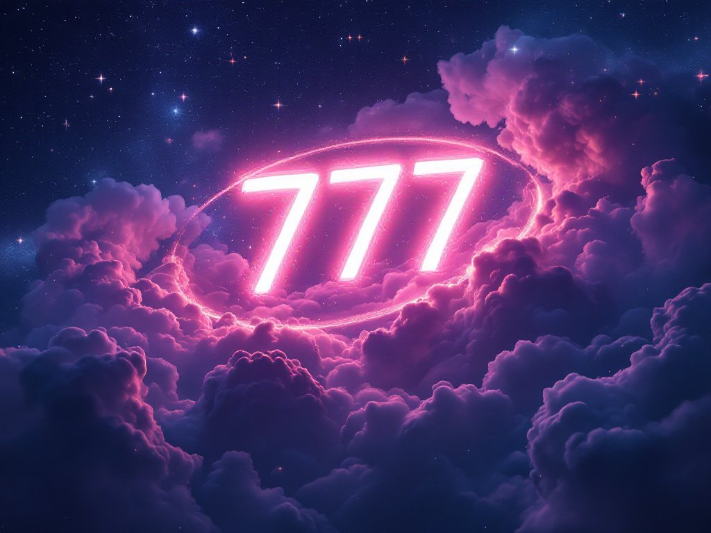 Le chiffre 777, symbole spirituel de chance et d'éveil.